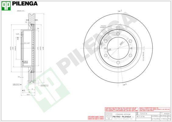 Pilenga V1654 - Спирачен диск vvparts.bg