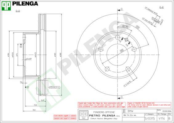 Pilenga V114 - Спирачен диск vvparts.bg