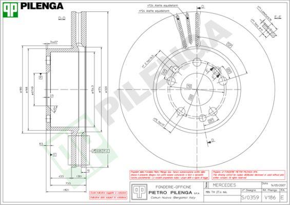 Pilenga V186 - Спирачен диск vvparts.bg