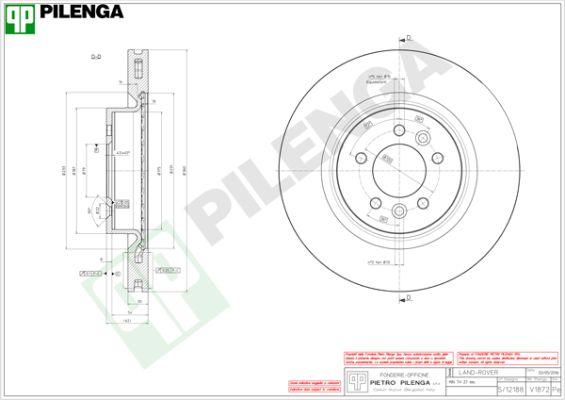 Pilenga V1872 - Спирачен диск vvparts.bg