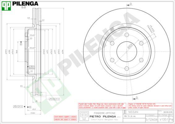 Pilenga V1351 - Спирачен диск vvparts.bg