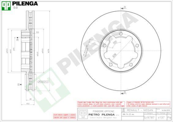 Pilenga V137 - Спирачен диск vvparts.bg