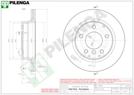 Pilenga V127 - Спирачен диск vvparts.bg