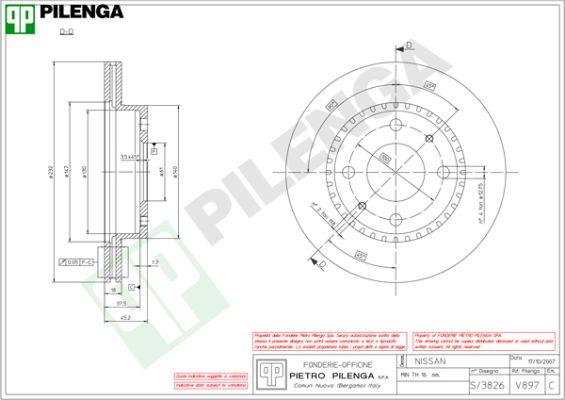 Pilenga V897 - Спирачен диск vvparts.bg