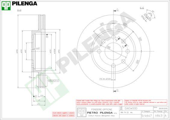 Pilenga V843 - Спирачен диск vvparts.bg