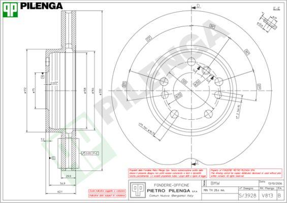 Pilenga V813 - Спирачен диск vvparts.bg