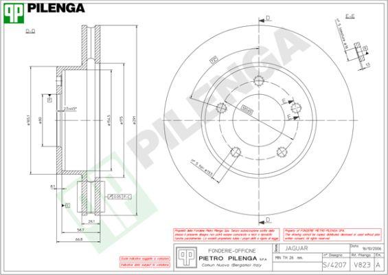 Pilenga V823 - Спирачен диск vvparts.bg