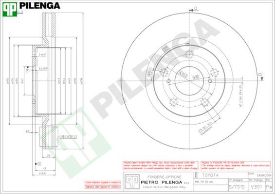 Pilenga V391 - Спирачен диск vvparts.bg