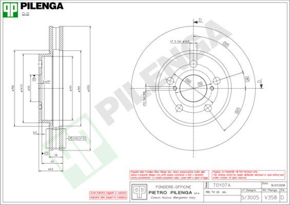 Pilenga V358 - Спирачен диск vvparts.bg