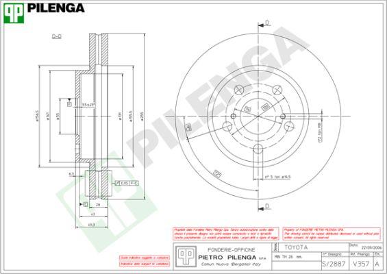 Pilenga V357 - Спирачен диск vvparts.bg