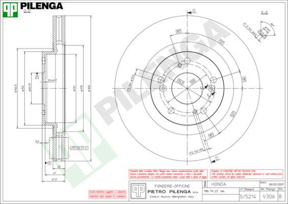 Pilenga V306 - Спирачен диск vvparts.bg