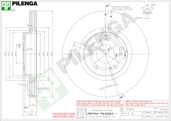 Pilenga V308 - Спирачен диск vvparts.bg