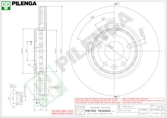 Pilenga V797 - Спирачен диск vvparts.bg