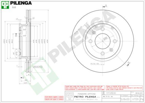 Pilenga V709 - Спирачен диск vvparts.bg
