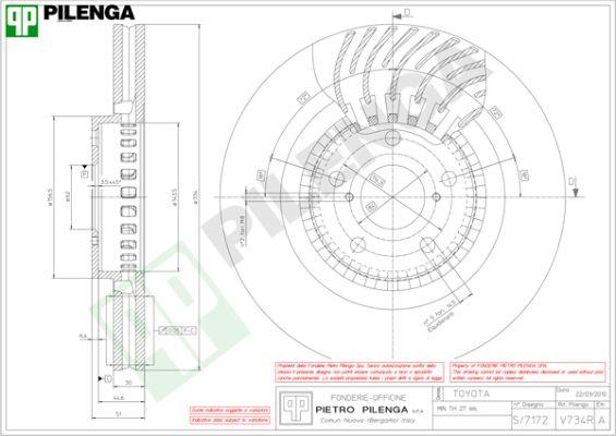 Pilenga V734R - Спирачен диск vvparts.bg