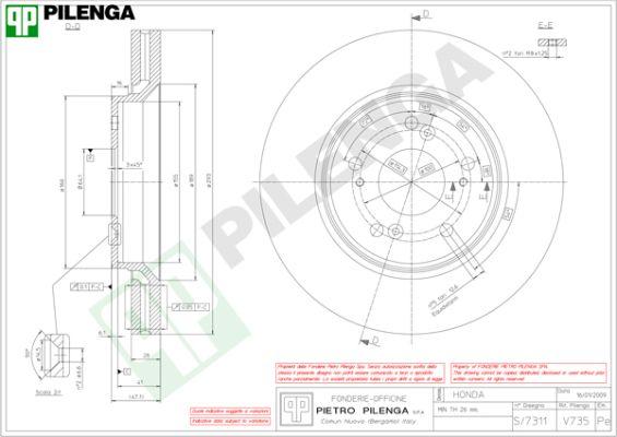 Pilenga V735 - Спирачен диск vvparts.bg
