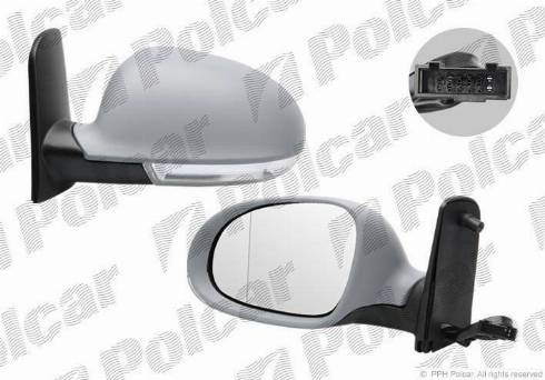 Polcar 9551516M - Стъкло на огледало, външно огледало vvparts.bg