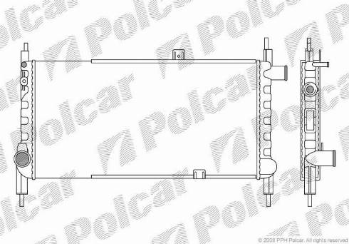 Polcar 550508-1 - Радиатор, охлаждане на двигателя vvparts.bg