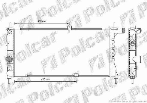 Polcar 550508-3 - Радиатор, охлаждане на двигателя vvparts.bg