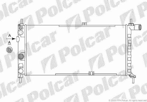 Polcar 550508A3 - Радиатор, охлаждане на двигателя vvparts.bg