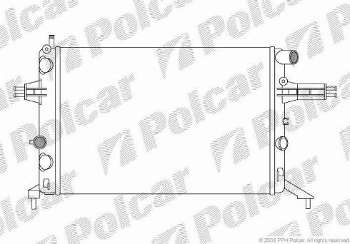 Polcar 550808A8 - Радиатор, охлаждане на двигателя vvparts.bg