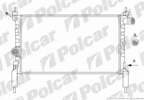 Polcar 550708-1 - Радиатор, охлаждане на двигателя vvparts.bg