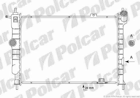 Polcar 550708-3 - Радиатор, охлаждане на двигателя vvparts.bg