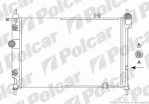 Polcar 550708A6 - Радиатор, охлаждане на двигателя vvparts.bg