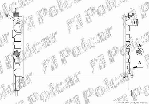 Polcar 550708B1 - Радиатор, охлаждане на двигателя vvparts.bg