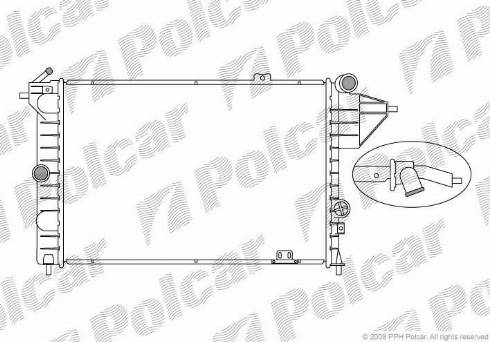 Polcar 551408-3 - Радиатор, охлаждане на двигателя vvparts.bg
