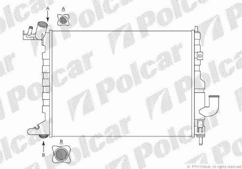 Polcar 551608A5 - Радиатор, охлаждане на двигателя vvparts.bg