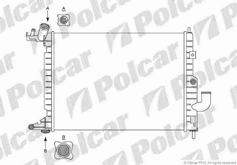 Polcar 551608A8 - Радиатор, охлаждане на двигателя vvparts.bg