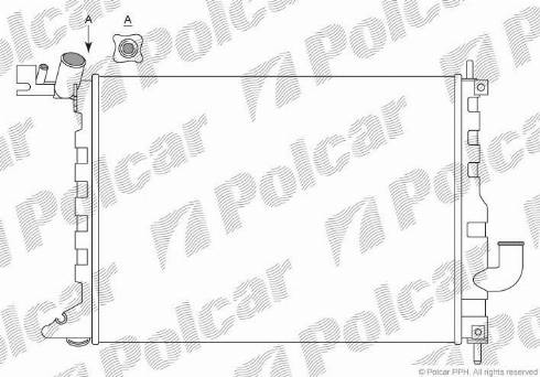 Polcar 551608A7 - Радиатор, охлаждане на двигателя vvparts.bg