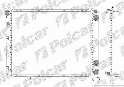 Polcar 500108-9 - Радиатор, охлаждане на двигателя vvparts.bg