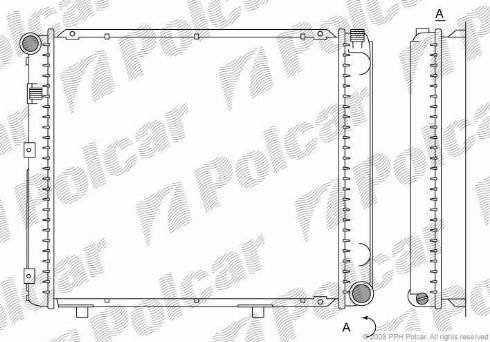 Polcar 500108-7 - Радиатор, охлаждане на двигателя vvparts.bg