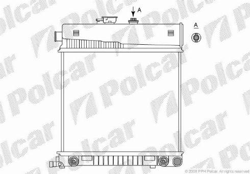 Polcar 500208-8 - Радиатор, охлаждане на двигателя vvparts.bg