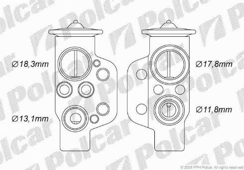 Polcar 6913KZ-1 - Разширителен клапан, климатизация vvparts.bg