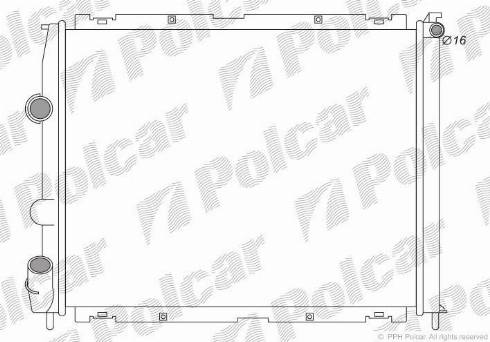 Polcar 606008-5 - Радиатор, охлаждане на двигателя vvparts.bg