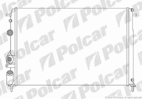 Polcar 600708-5 - Радиатор, охлаждане на двигателя vvparts.bg