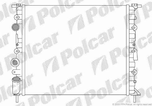 Polcar 600708-1 - Радиатор, охлаждане на двигателя vvparts.bg