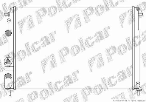 Polcar 600708A5 - Радиатор, охлаждане на двигателя vvparts.bg