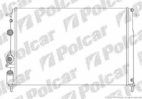 Polcar 600708A6 - Радиатор, охлаждане на двигателя vvparts.bg