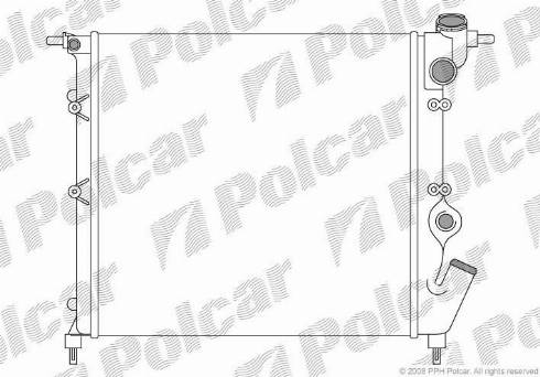 Polcar 601908A2 - Радиатор, охлаждане на двигателя vvparts.bg