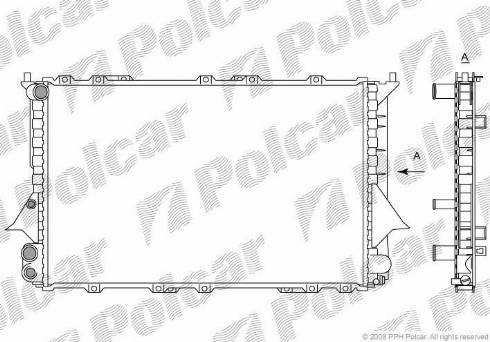 Polcar 1316081X - Радиатор, охлаждане на двигателя vvparts.bg