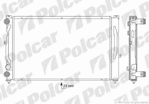 Polcar 13240802 - Радиатор, охлаждане на двигателя vvparts.bg