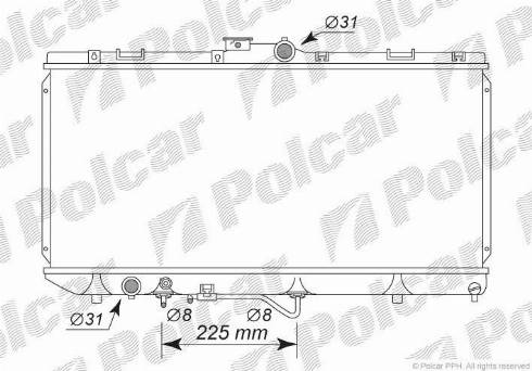 Polcar 814008-2 - Радиатор, охлаждане на двигателя vvparts.bg