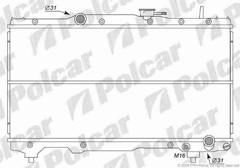 Polcar 812208-2 - Радиатор, охлаждане на двигателя vvparts.bg