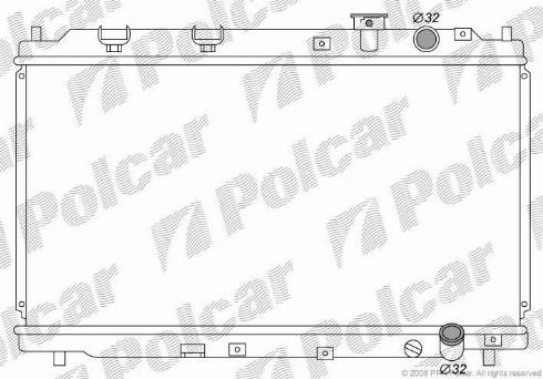 Polcar 3851081K - Радиатор, охлаждане на двигателя vvparts.bg