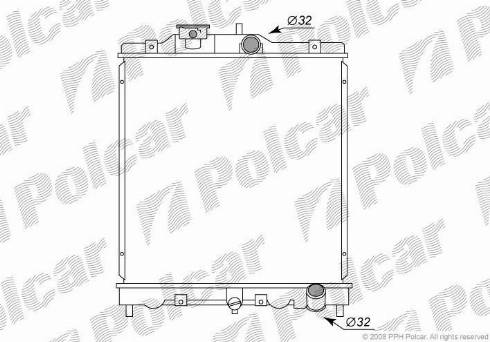 Polcar 3807084K - Радиатор, охлаждане на двигателя vvparts.bg