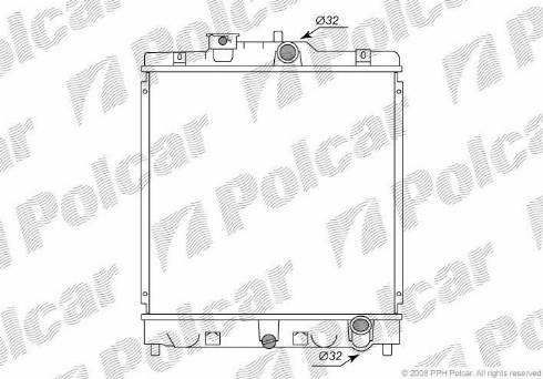 Polcar 3807088K - Радиатор, охлаждане на двигателя vvparts.bg